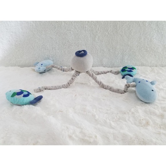 Lambs & Ivy Oceania Blue/Gray Whale/Fish Nautical/Ocean Musical Baby Crib Mobile - Picture 5 of 6